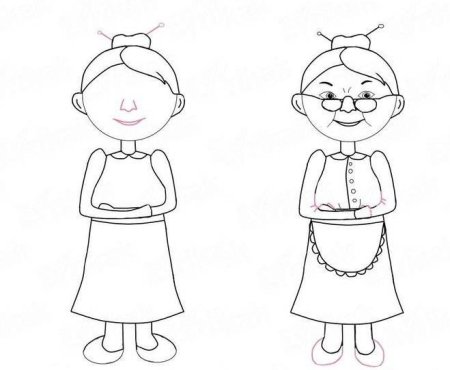 Бабушка рисунок для детей