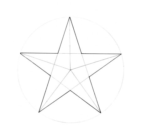 Пятиконечная звезда контур