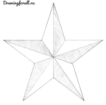 Объемная звезда карандашом