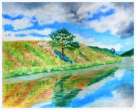 Детские рисунки природы пастелью