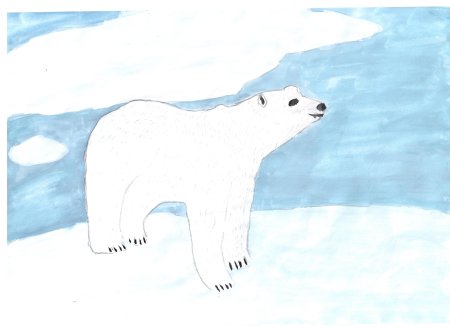 Мини рисунок белого медведя