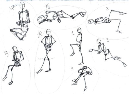 Наброски фигуры в движении