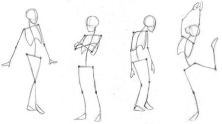 Схематичная фигура человека в движении