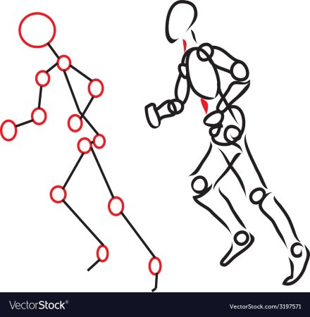 Бегущий человек схема для рисования