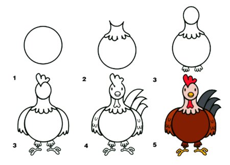 Курица поэтапное рисование