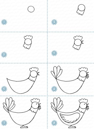 Схема рисования петушка в средней группе