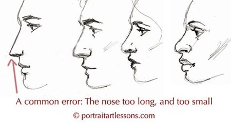 Мужской курносый профиль рисунок