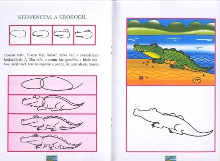 Крокодил пошаговое рисование