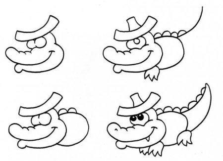 Рисование крокодила с детьми