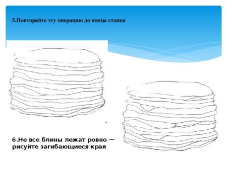 Поэтапное рисование блина