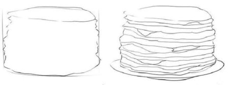 Блины рисунок карандашом