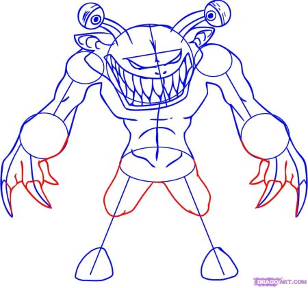 Рисовать монстра поэтапно