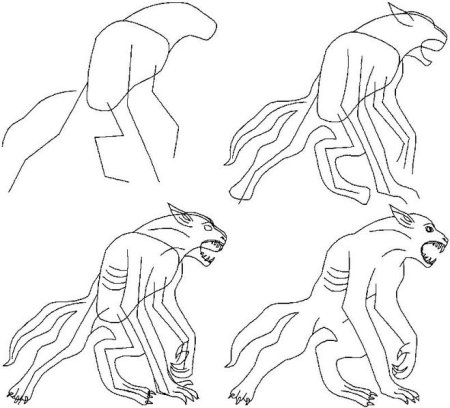 Монстр рисунок легкий