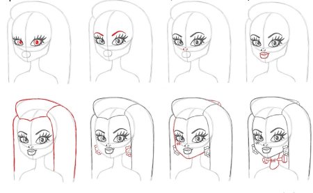 Поэтапное рисование робота