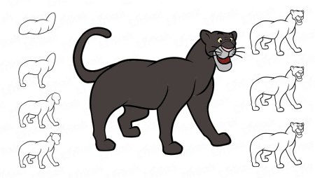 Пантера рисунок пошагово