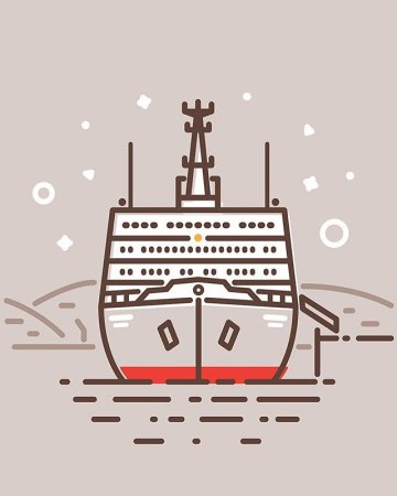 Корабль контур сбоку