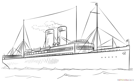 Военный корабль раскраска для детей