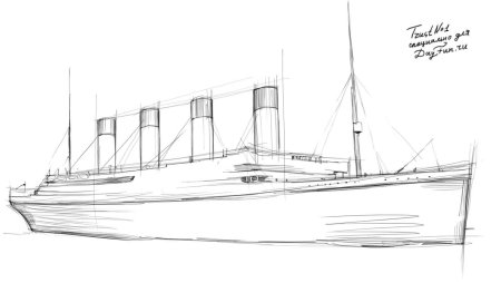 Поэтапное рисование кораблика