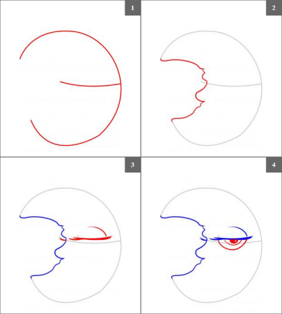 Нарисовать луну поэтапно