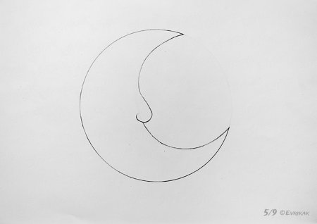 Луна рисунок пошагово