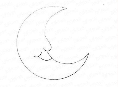 Луна карандашом пошагово