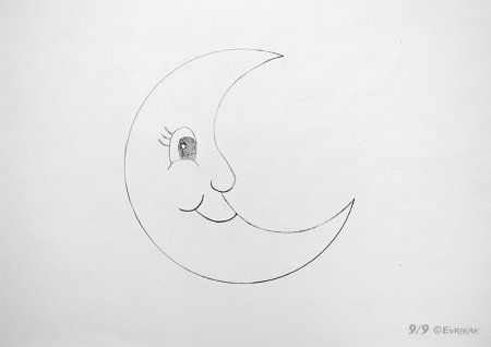 Луна карандашом