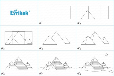 Пирамида Хеопса рисунок поэтапно