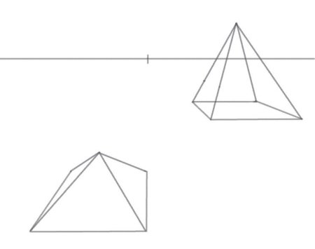 Рисование пирамиды в перспективе