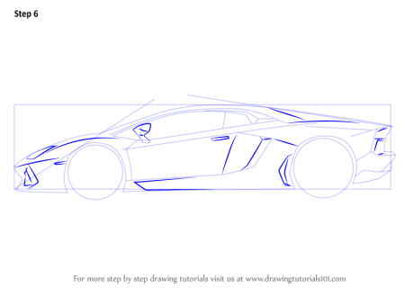 Lamborghini Centenario нарисованный сбоку чертёж