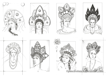 Кокошник раскраска для детей