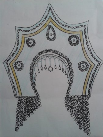 Выкройки кокошника русско народного