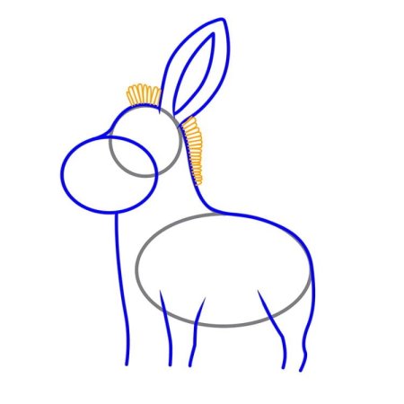 Нарисовать ослика