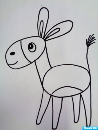 Рисование для детей ослик