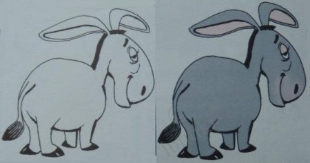 Рисование в старшей группе карандашами ослик