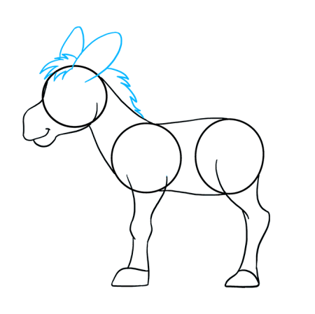 Рисование ослика поэтапно