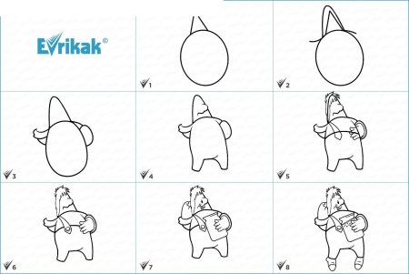 Нарисовать осла поэтапно