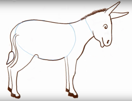 Рисование для детей ослик