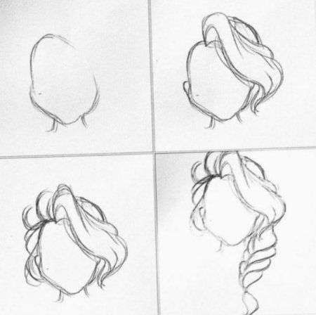 Как нарисовать волосы пошагово