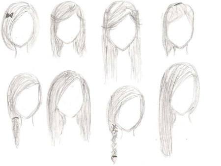 Волосы карандашом для начинающих