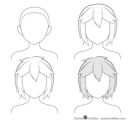 Аниме голова с волосами