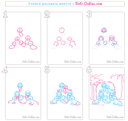 Рисунки Рождество поэтапно