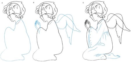 Ангел пошагово рисунок