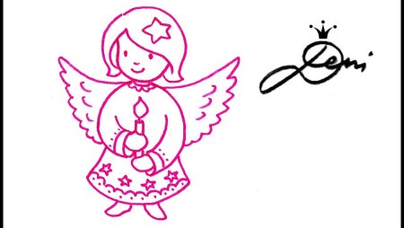 Ангел рисунок для детей легко