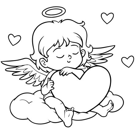 Рисунок ангела с крыльями для детей
