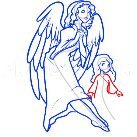 Поэтапное рисование ангела