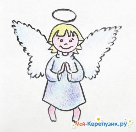 Ангелочек рисунок для срисовки