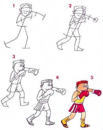 Лыжник рисунок карандашом