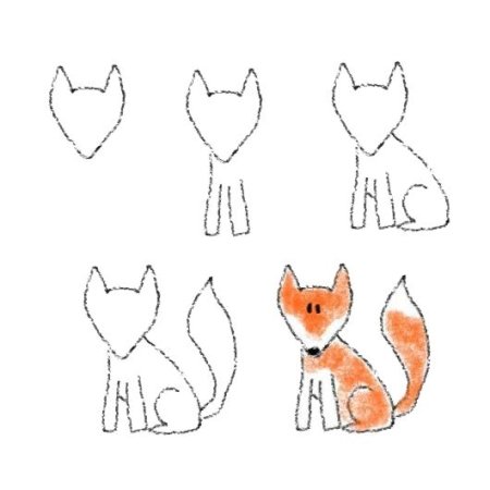 Как нарисовать морду лисы поэтапно