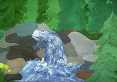 Водопад рисунок карандашом для детей
