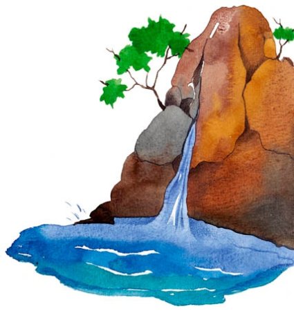 Рисование водопада для детей